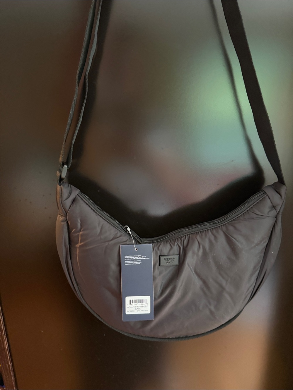 Reebok Black Crescent Shoulder Bag